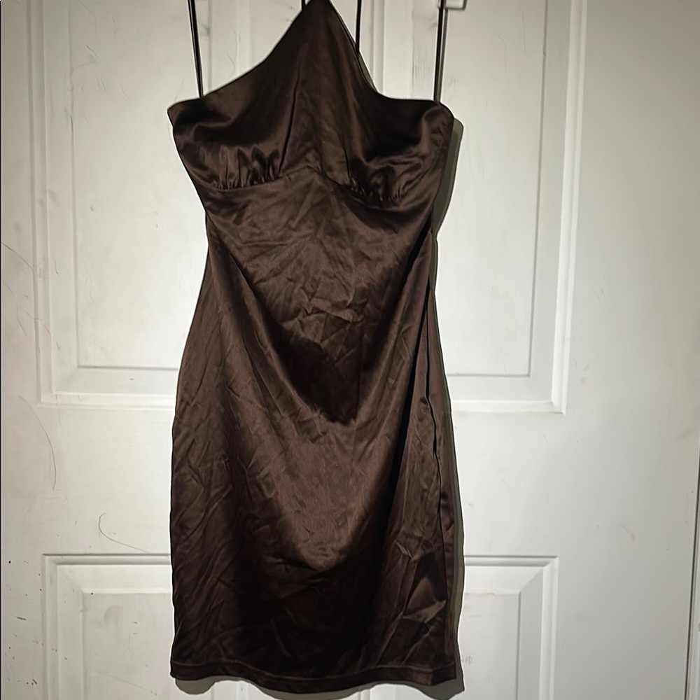 Women’s Fashion Nova Tie Halter London Satin Mini Dress

Size: XS